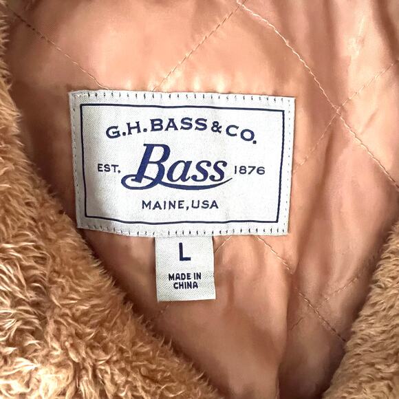 G.H. Bass Teddy Faux-Sherpa Teddy Bear Coat – Size L – Cozy-Zip-Front-Quilted - Picture 7 of 11